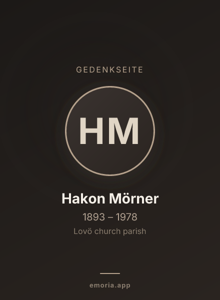 Gedenkportrait von Hakon Mörner