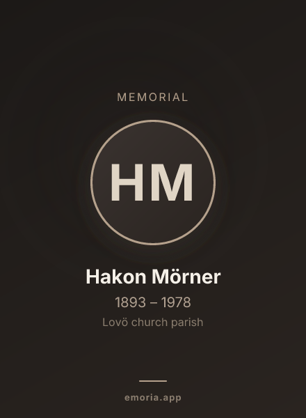 Memorial portrait of Hakon Mörner