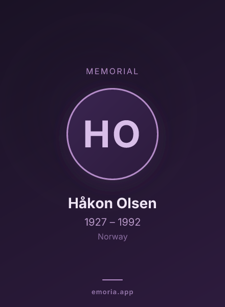 Memorial portrait of Håkon Olsen