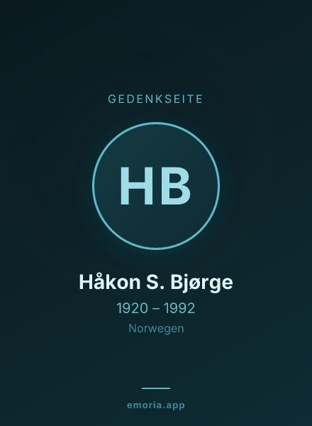 Gedenkportrait von Håkon S. Bjørge
