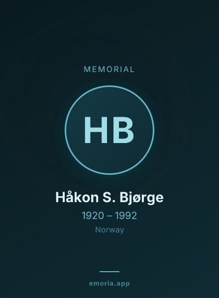 Memorial portrait of Håkon S. Bjørge