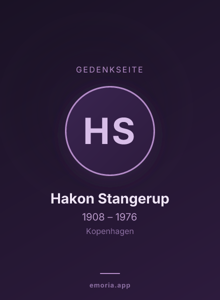 Gedenkportrait von Hakon Stangerup