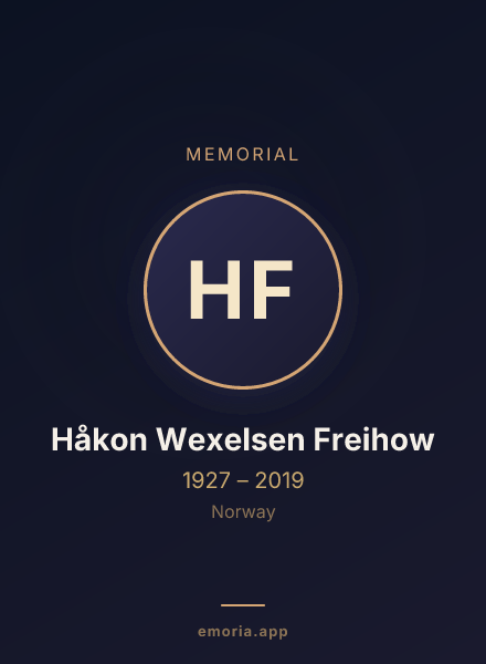 Memorial portrait of Håkon Wexelsen Freihow