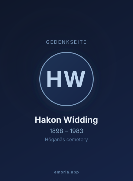 Gedenkportrait von Hakon Widding