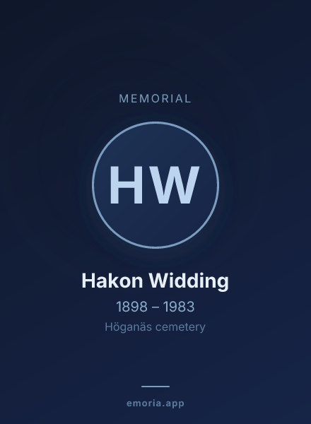 Memorial portrait of Hakon Widding