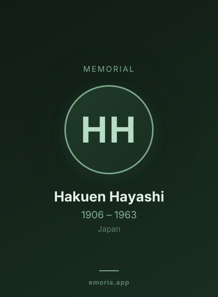 Memorial portrait of Hakuen Hayashi