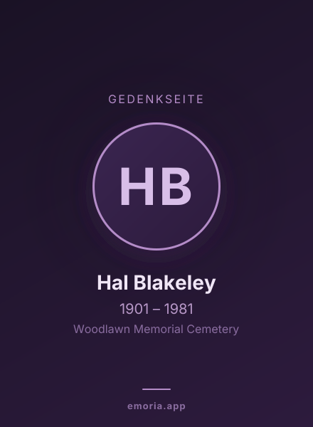 Gedenkportrait von Hal Blakeley