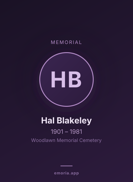 Memorial portrait of Hal Blakeley