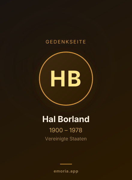 Gedenkportrait von Hal Borland
