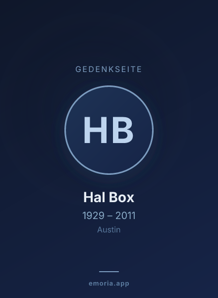 Gedenkportrait von Hal Box