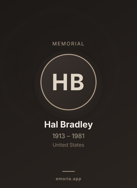 Memorial portrait of Hal Bradley