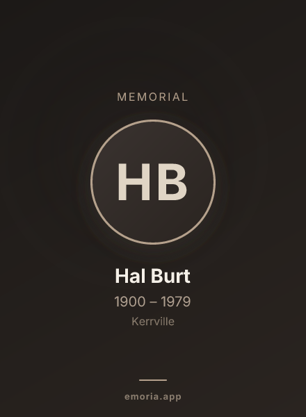 Memorial portrait of Hal Burt