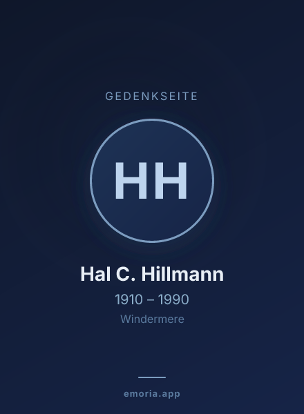 Gedenkportrait von Hal C. Hillmann