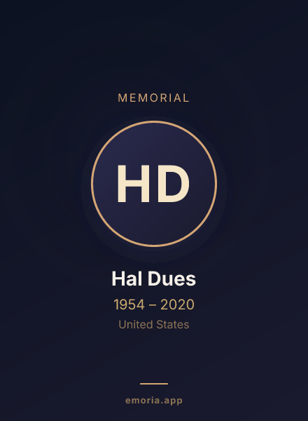 Memorial portrait of Hal Dues