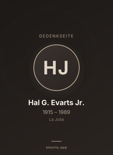 Gedenkportrait von Hal G. Evarts Jr.
