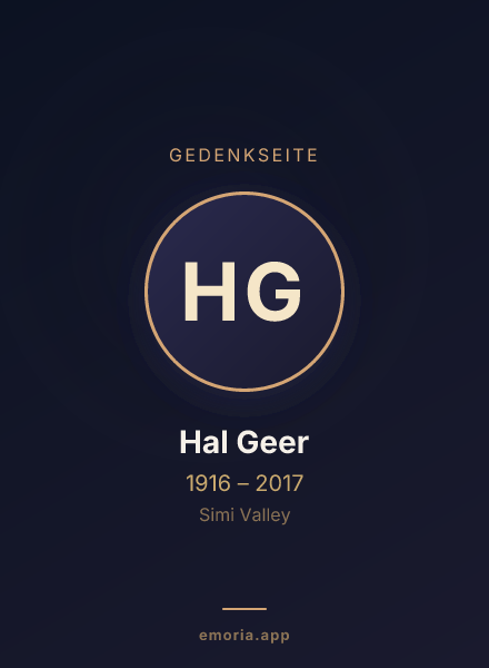Gedenkportrait von Hal Geer