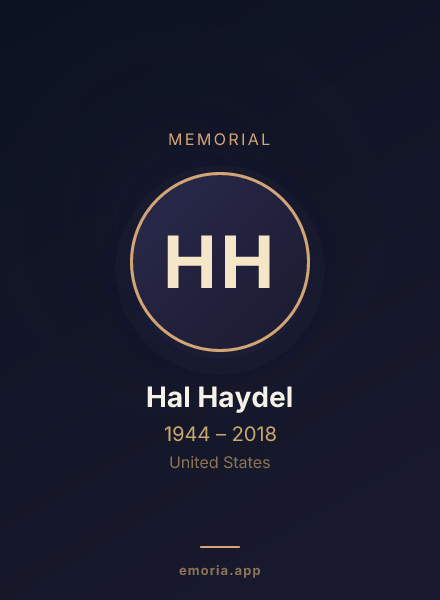 Memorial portrait of Hal Haydel