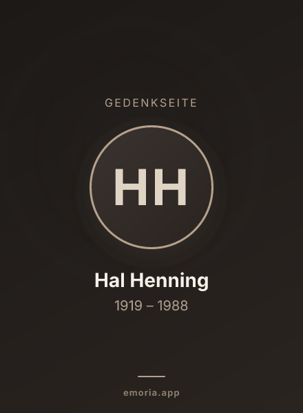 Gedenkportrait von Hal Henning