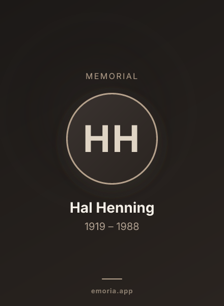 Memorial portrait of Hal Henning