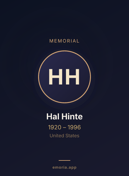 Memorial portrait of Hal Hinte