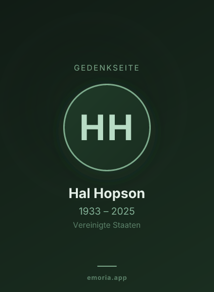 Gedenkportrait von Hal Hopson