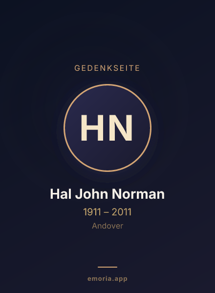 Gedenkportrait von Hal John Norman