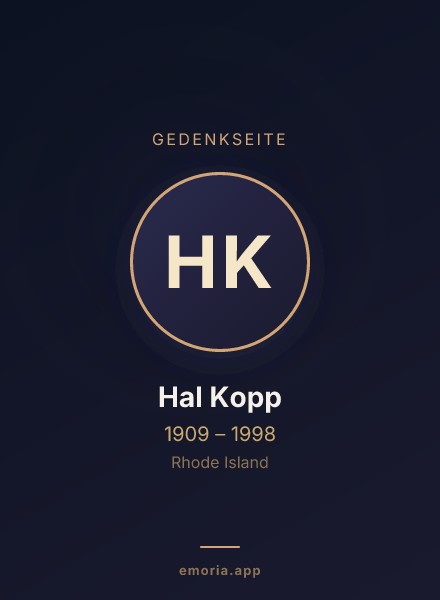 Gedenkportrait von Hal Kopp