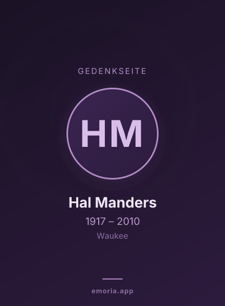 Gedenkportrait von Hal Manders