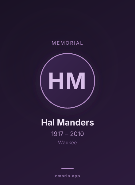 Memorial portrait of Hal Manders
