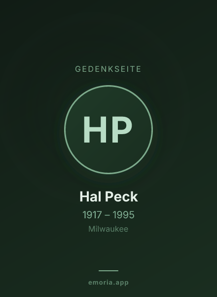 Gedenkportrait von Hal Peck