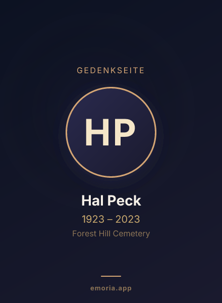 Gedenkportrait von Hal Peck