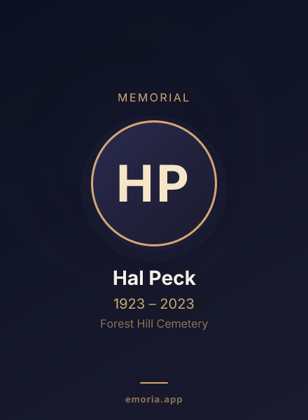 Memorial portrait of Hal Peck