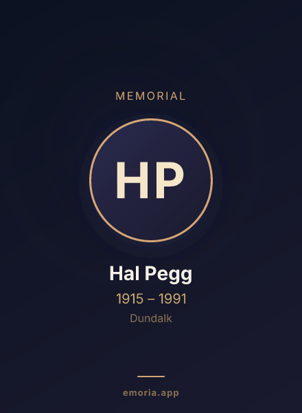 Memorial portrait of Hal Pegg