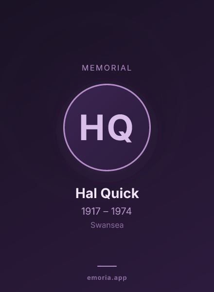 Memorial portrait of Hal Quick