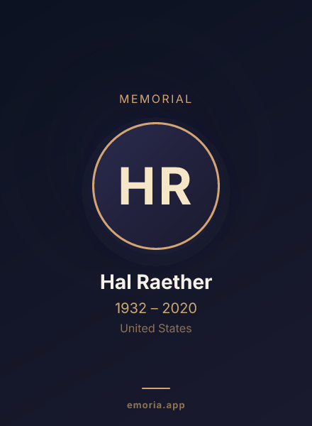 Memorial portrait of Hal Raether