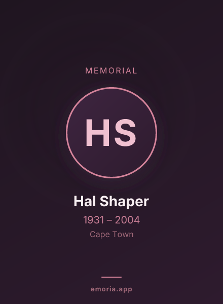 Memorial portrait of Hal Shaper