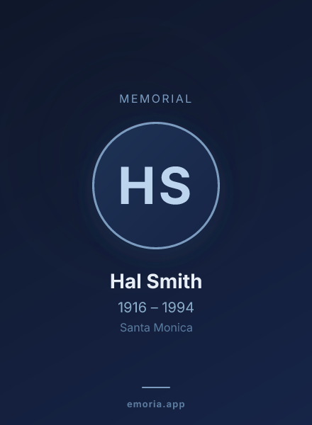 Memorial portrait of Hal Smith
