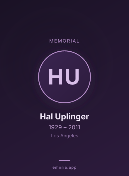 Memorial portrait of Hal Uplinger