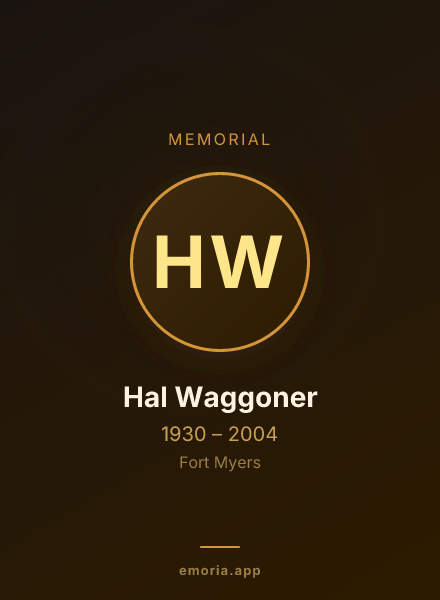 Memorial portrait of Hal Waggoner