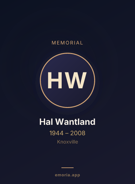 Memorial portrait of Hal Wantland