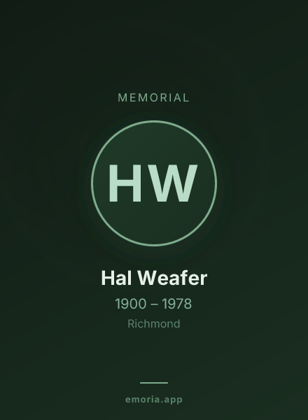 Memorial portrait of Hal Weafer
