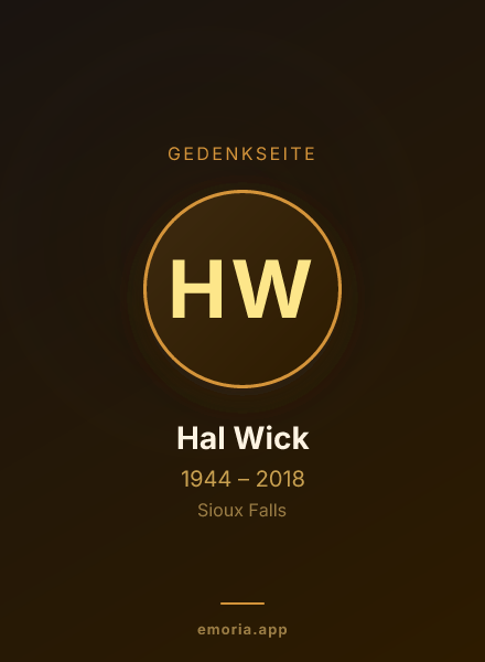 Gedenkportrait von Hal Wick