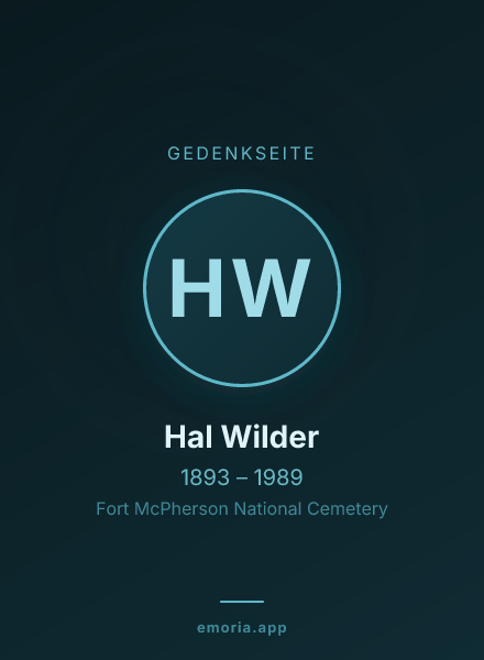 Gedenkportrait von Hal Wilder