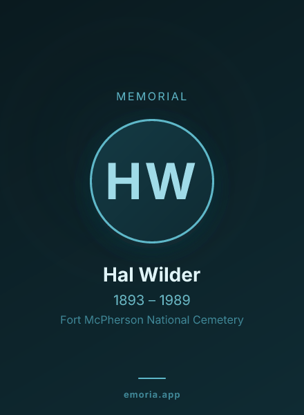 Memorial portrait of Hal Wilder
