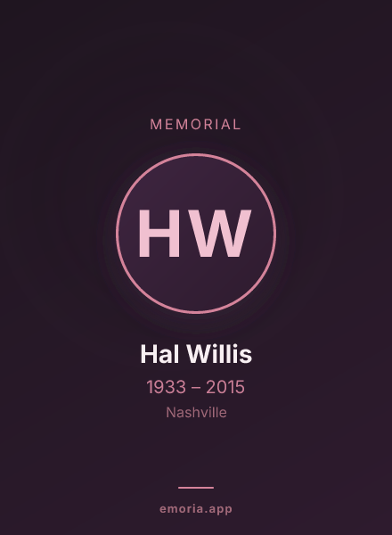 Memorial portrait of Hal Willis