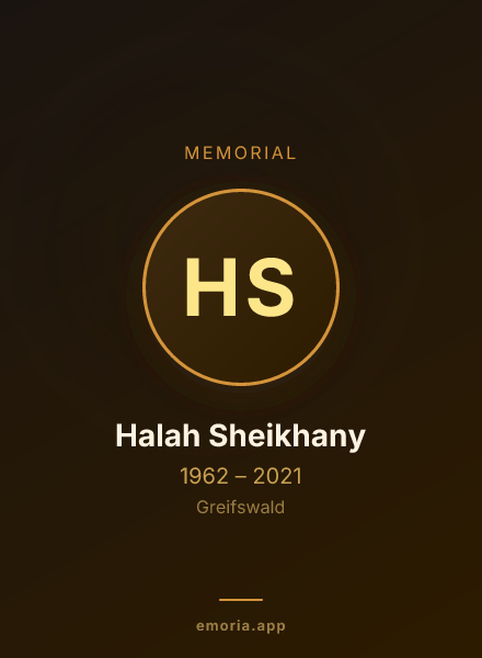 Memorial portrait of Halah Sheikhany