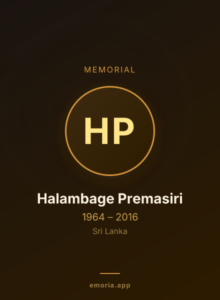 Memorial portrait of Halambage Premasiri