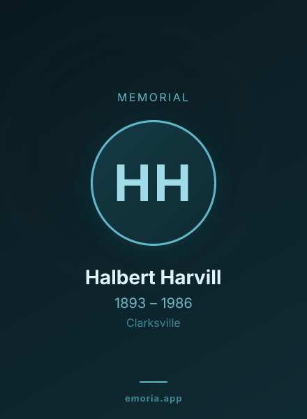 Memorial portrait of Halbert Harvill