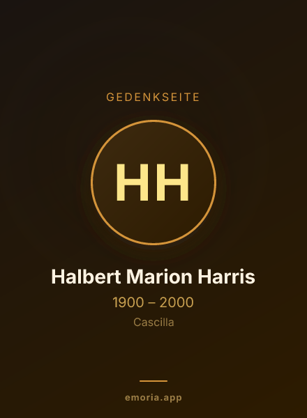 Gedenkportrait von Halbert Marion Harris