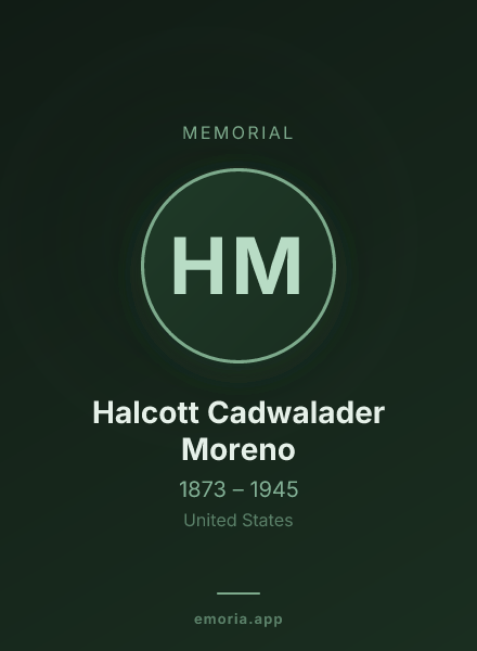 Memorial portrait of Halcott Cadwalader Moreno